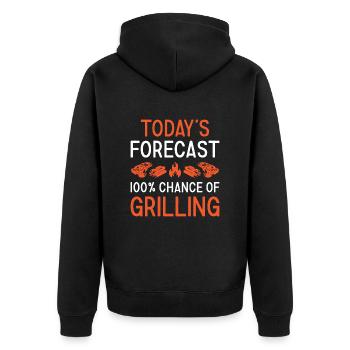 Griller Prévisions du jour Grillades - Veste à capuche bio Premium Unisexe - noir - Dos - Nico (187cm)