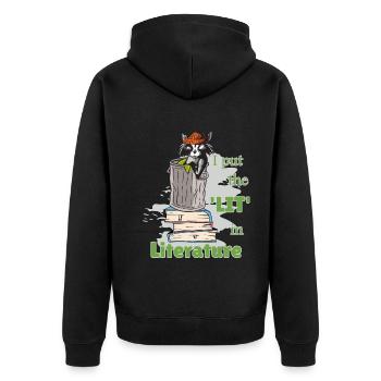 Funny Dictons Littérature Livre Écriture Raton Laveur - Veste à capuche bio Premium Unisexe - noir - Dos - Nico (187cm)