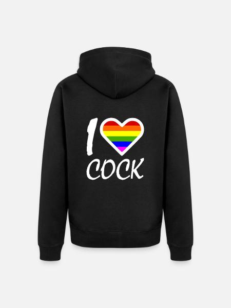 I love - Veste à capuche bio Premium Unisexe - noir