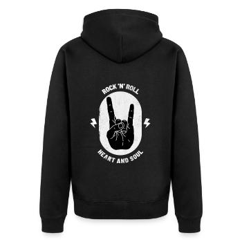 Rock 'N' Roll Devil Horns Metal Fork Rock Geschenk - Unisex Premium Bio Zip Hoodie - Schwarz - Hinten - Nico (187cm)