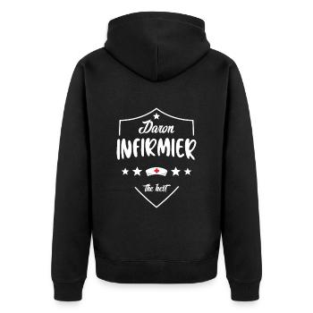 Daron Infirmier Pour Papa Infirmier - Veste à capuche bio Premium Unisexe - noir - Dos - Nico (187cm)
