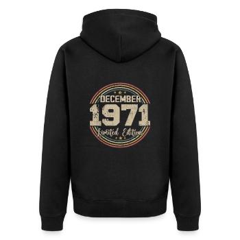 Les Légendes Sont Nées En Décembre 1971 - 1971 - Veste à capuche bio Premium Unisexe - noir - Dos - Nico (187cm)