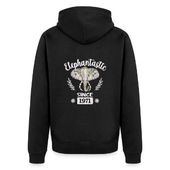 Elephantastic depuis 1971 - Veste à capuche bio Premium Unisexe - noir - Dos - Nico (187cm)