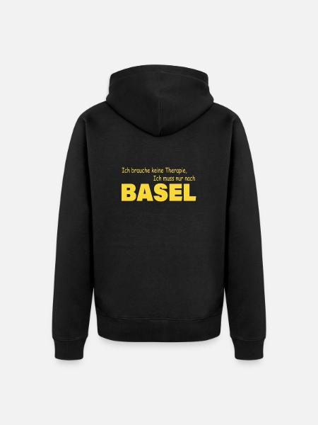 Therapie BASEL - Unisex Premium Bio Zip Hoodie - Schwarz