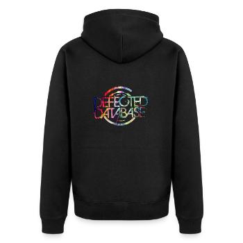 Defected Logo Colorful 05 Edge SW - Unisex Premium Organic Zip Hoodie - black - Back - Nico (187cm)