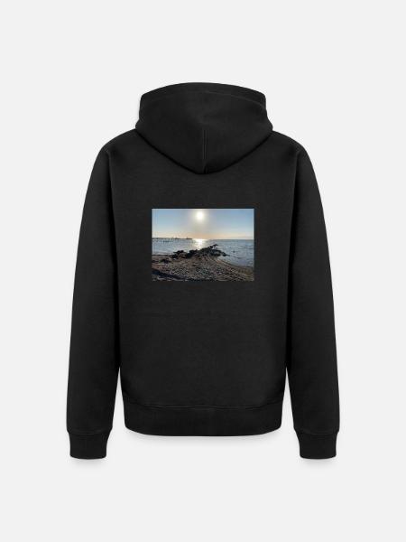 Baltic Sea with sun - Unisex Premium Organic Zip Hoodie - black
