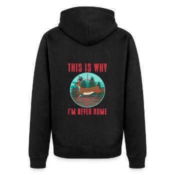 Hunting Hunter Spell Sayings - Unisex Premium Organic Zip Hoodie - black - Back - Nico (187cm)