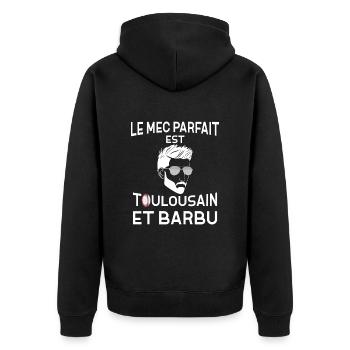 Mec Toulousain Il Est Parfait - Veste à capuche bio Premium Unisexe - noir - Dos - Nico (187cm)