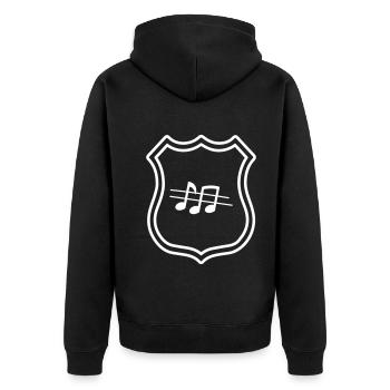 Music Sheet Music Coat of Arms - Unisex Premium Organic Zip Hoodie - black - Back - Nico (187cm)