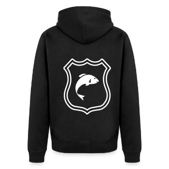 Armoiries du poisson - Veste à capuche bio Premium Unisexe - noir - Dos - Nico (187cm)