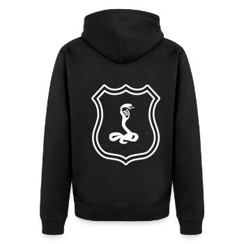 Snake Coat of Arms Cobra - Unisex Premium Organic Zip Hoodie - black - Back - Nico (187cm)