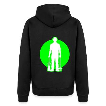 Landwirt Farmer Bauer - Unisex Premium Bio Zip Hoodie - Schwarz - Hinten - Nico (187cm)
