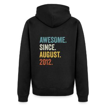 Awesome Since August 2012 10e anniversaire - Veste à capuche bio Premium Unisexe - noir - Dos - Nico (187cm)