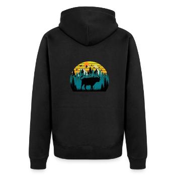 bison Sunset - Veste à capuche bio Premium Unisexe - noir - Dos - Nico (187cm)