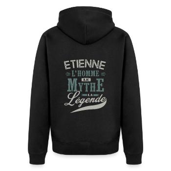 Etienne l homme le mythe la légende humour prénom - Veste à capuche bio Premium Unisexe - noir - Dos - Nico (187cm)