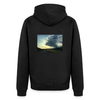 Météo et art - Veste à capuche bio Premium Unisexe - noir - Dos - Nico (187cm)