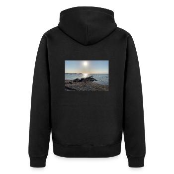Baltic Sea - Unisex Premium Organic Zip Hoodie - black - Back - Nico (187cm)