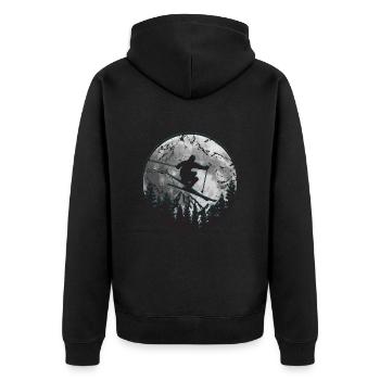 Skieur Moon Mountains - Veste à capuche bio Premium Unisexe - noir - Dos - Nico (187cm)