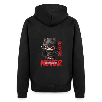 Ninja Cat N’abandonne jamais - Veste à capuche bio Premium Unisexe - noir - Dos - Nico (187cm)