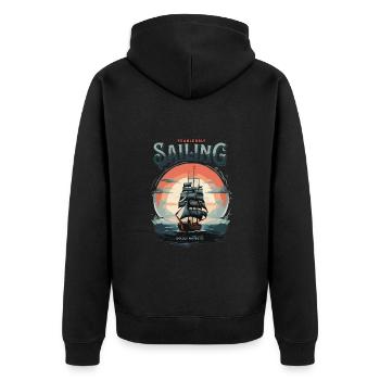 Sailing Sailing Sailing Yacht - Unisex Premium Organic Zip Hoodie - black - Back - Nico (187cm)