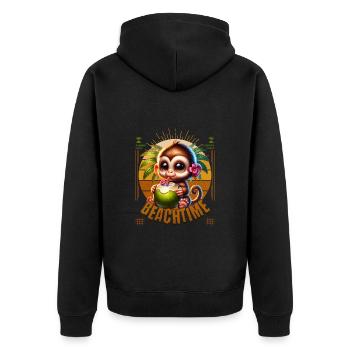 Singe avec cocktail Beachtime - Veste à capuche bio Premium Unisexe - noir - Dos - Nico (187cm)