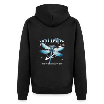 Libellule sans limites - Veste à capuche bio Premium Unisexe - noir - Dos - Nico (187cm)