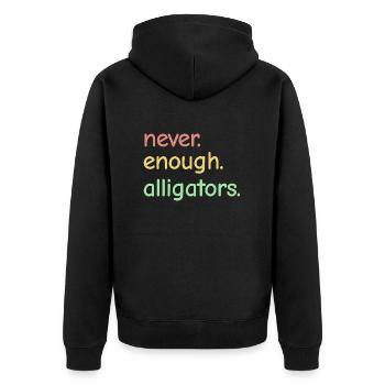 Never Enough Alligators - Alligator Lovers - Unisex Premium Bio Zip Hoodie - Schwarz - Hinten - Nico (187cm)