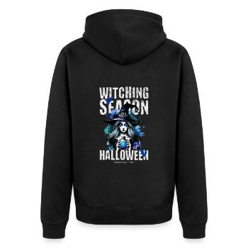 Witching Season Witch Halloween - Unisex Premium Organic Zip Hoodie - black - Back - Nico (187cm)