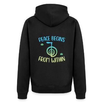 Gifts for Reiki Masters - Unisex Premium Organic Zip Hoodie - black - Back - Nico (187cm)