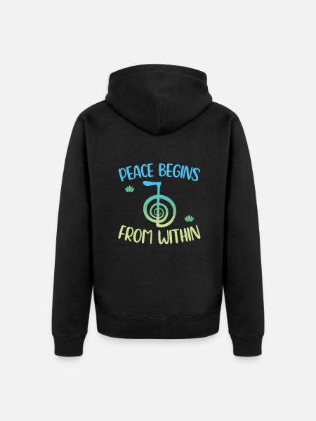 Gifts for Reiki Masters - Unisex Premium Organic Zip Hoodie - black