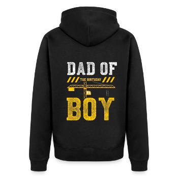 Dad Of The Birthday Boy - Unisex Premium Bio Zip Hoodie - Schwarz - Hinten - Nico (187cm)