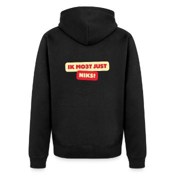 Je n’ai rien - Veste à capuche bio Premium Unisexe - noir - Dos - Nico (187cm)