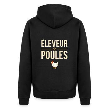 Éleveur De Poules Meilleur Fermier Humour - Veste à capuche bio Premium Unisexe - noir - Dos - Nico (187cm)