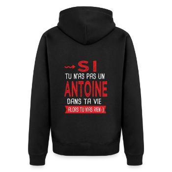 Antoine tu n as pas un antoine dans ta vie Humour - Veste à capuche bio Premium Unisexe - noir - Dos - Nico (187cm)