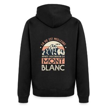 alpinisme ascension Mont Blanc Sport alpiniste - Veste à capuche bio Premium Unisexe - noir - Dos - Nico (187cm)