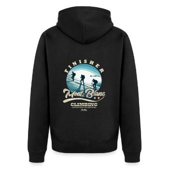 climbing finisher Mont Blanc - Unisex Premium Organic Zip Hoodie - black - Back - Nico (187cm)
