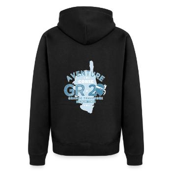 GR20 randonnée GR 20 Corse gr 20 - Veste à capuche bio Premium Unisexe - noir - Dos - Nico (187cm)