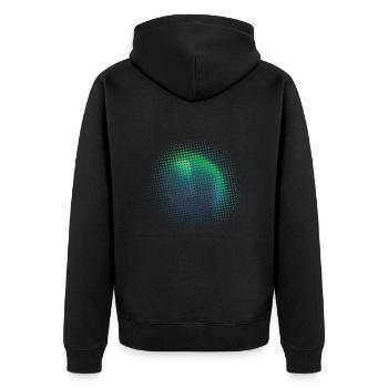 Polarlicht Nordlichter Aurora Borealis - Unisex Premium Bio Zip Hoodie - Schwarz - Hinten - Nico (187cm)