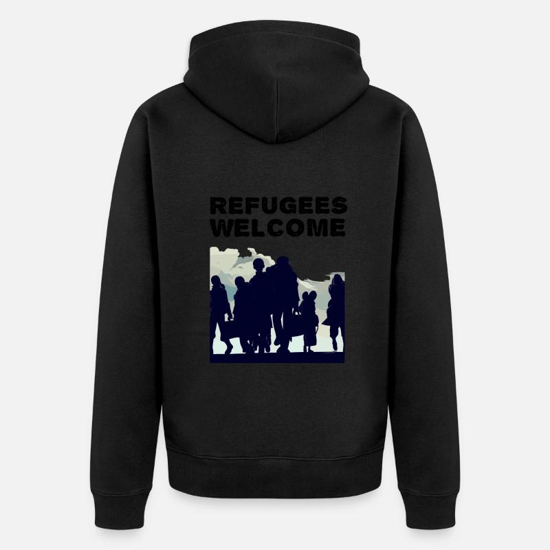 Willkommen Flüchtlinge - Unisex Premium Bio Zip Hoodie - undefined