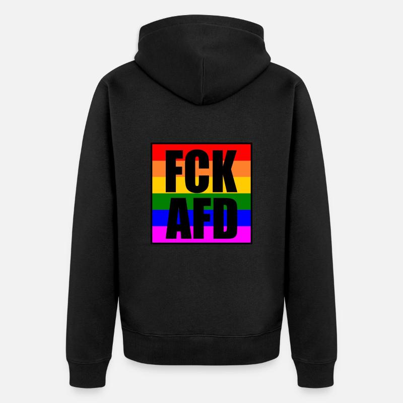 Fck afd - Unisex Premium Bio Zip Hoodie - Schwarz