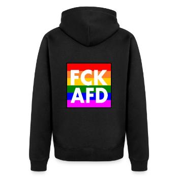 Fck afd - Veste à capuche bio Premium Unisexe - noir - Dos - Nico (187cm)