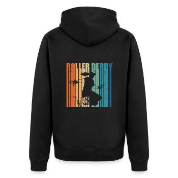 Roller derby - Veste à capuche bio Premium Unisexe - noir - Dos - Nico (187cm)