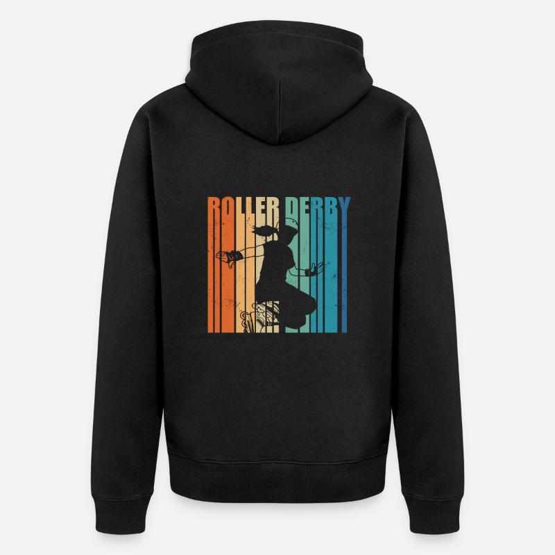 Roller Derby - Unisex Premium Bio Zip Hoodie - Schwarz
