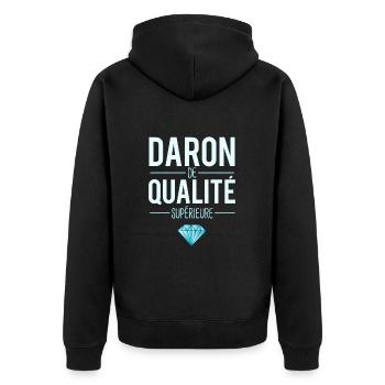 Daron de qualité supérieure meilleur papa humour - Veste à capuche bio Premium Unisexe - noir - Dos - Nico (187cm)