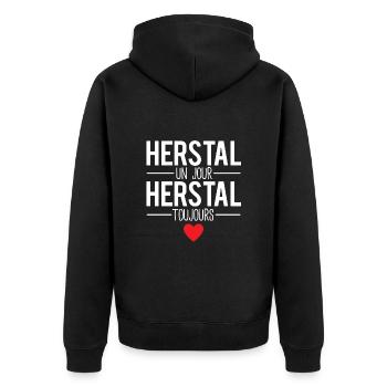 Herstal un jour herstal toujours ville belgique - Veste à capuche bio Premium Unisexe - noir - Dos - Nico (187cm)