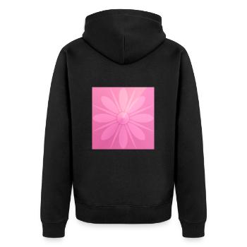 Pinke Blume Schön Geschenk - Unisex Premium Bio Zip Hoodie - Schwarz - Hinten - Nico (187cm)