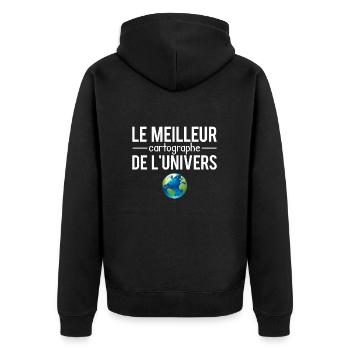 Le meilleur cartographe de l'univers humour - Veste à capuche bio Premium Unisexe - noir - Dos - Nico (187cm)