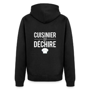 Cuisinier qui déchire meilleur cuisinier humour - Veste à capuche bio Premium Unisexe - noir - Dos - Nico (187cm)