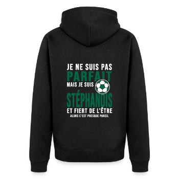 Saint étienne club football Club verts Stéphanois - Veste à capuche bio Premium Unisexe - noir - Dos - Nico (187cm)