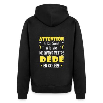 André humour prénom andré tshirt personnalisé dédé - Veste à capuche bio Premium Unisexe - noir - Dos - Nico (187cm)